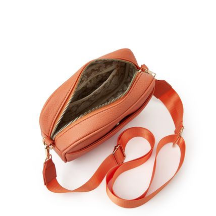 Women's Small Classy Crossbody Purse Leather Satchel Bags Orange
