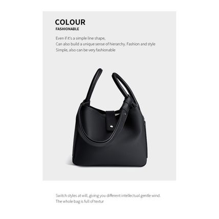 Genuine Leather Women Large Capacity Top-handle Hobo Bag Black