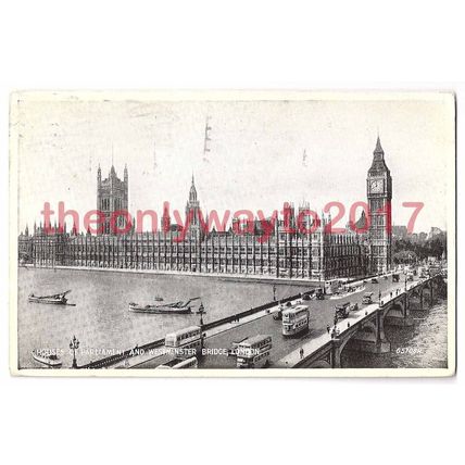 HOUSES OF PARLIAMENT AND WESTMINSTER BRIDGE, LONDON, ENGLAND, Postcard