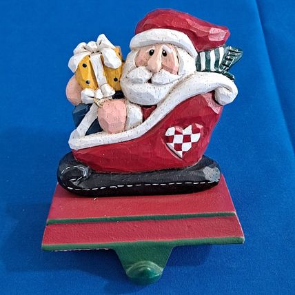 Midwest SANTA SLEIGH Christmas STOCKING HANGER Of Cannon Falls Mantel Holder
