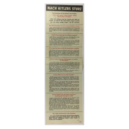 Original WW2 British Air Drop Propaganda Leaflet. - Code G.38 [1942].