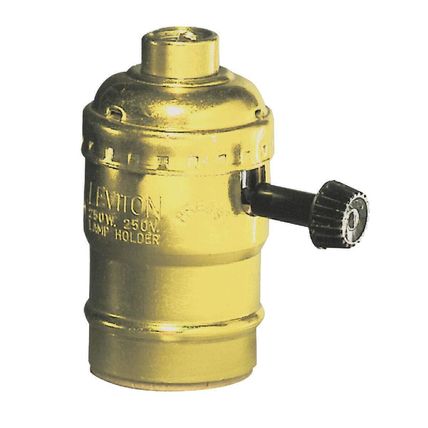 Leviton C20-07090-0PG Polished Brass Three Way Lamp Sockets