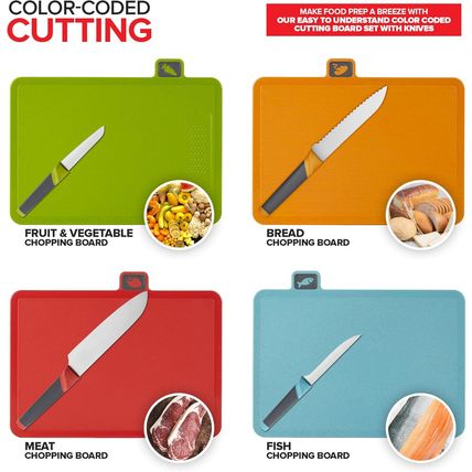 Modern Innovations Smart Cutting Boards and Knife Set, Self Cleaning Cutting Boa