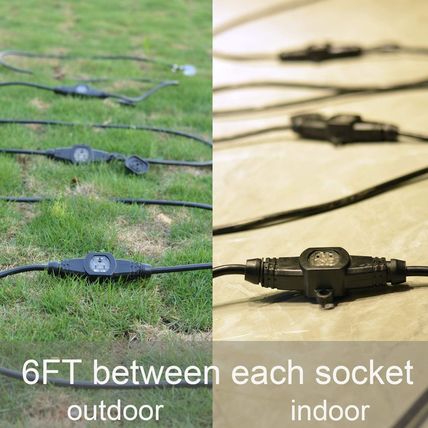 25FT 14 Gauge Outdoor Power Extension Cord,Four Outlet Cable.Multiple Evenly-Spa