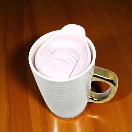 Ello Jane 18oz Ceramic Travel Mug with Handle, Splash-Resistant Slider Lid Pink