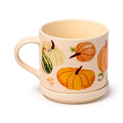 Autumn Harvest Porcelain Mug 8.3 CM &Coaster Set MIcrowave & Dishwaher Safe Gift