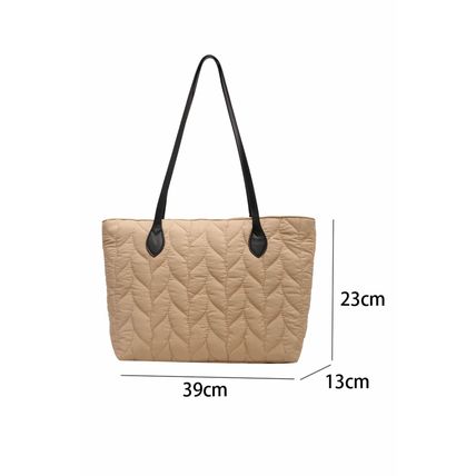 Light French Beige Leafy Quilted Fashion One Shoulder Bag