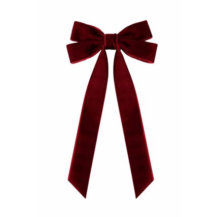 Red Sandalwood Velvet Bowknot Frenchy Girl Fashion Hair Clip