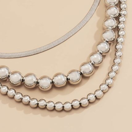 Women's Beaded Metal Multi-layer Necklace