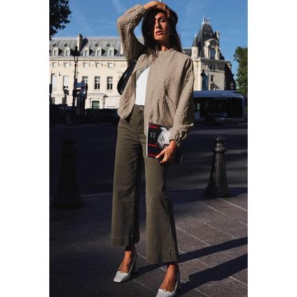 Light French Beige Floral Quilted Jacket