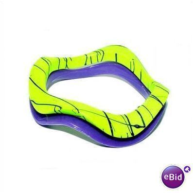 1960s Lime and Purple Wavy Bangles