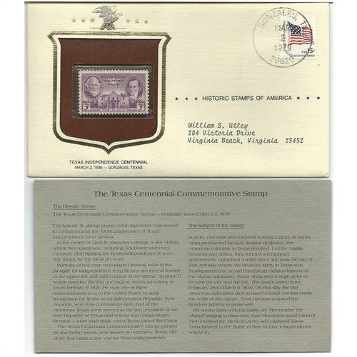 HISTORIC STAMPS OF AMERICA ' TEXAS INDEPENDENCE CENTENNIAL ' (1978)