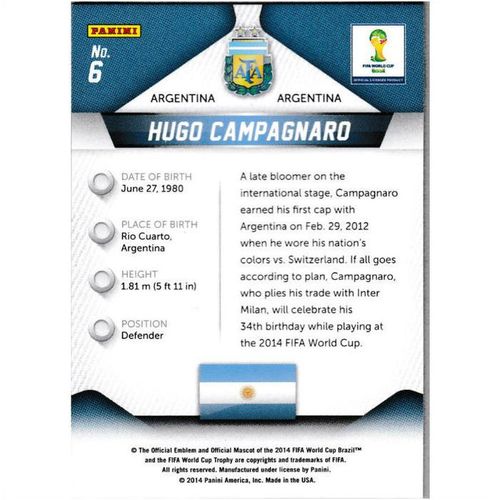 2014 Panini Prizm World Cup - #6 - Hugo Campagnaro