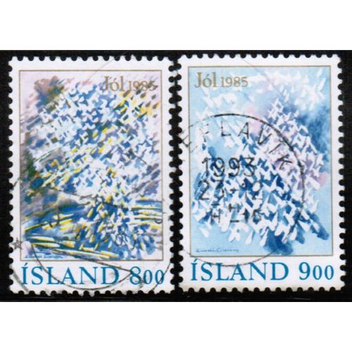 1985 Iceland - Sc# 616-617 used - Christmas paintings set of 2