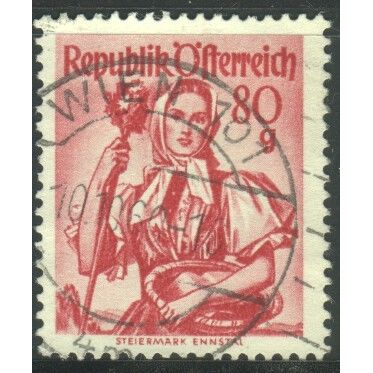 Austria 1948 - SG1123 - 80s rose - "Steiermark Ennstal" - used