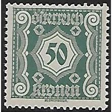 Po Mi 117: 50 Kr. blue-green Postage Due Stamp: Numeral.