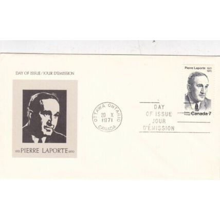 Canada 1971 Pierre Laporte FDC Ottawa Cancel unaddressed with enclosure VGC