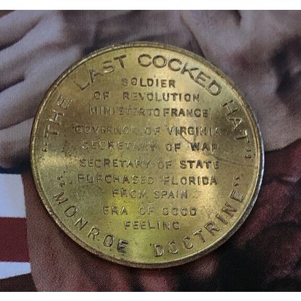 James Monroe Commemorative 5th President Token 1817-1826 Florida History