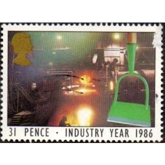 1986 Industry Year, 31p Value, garden Hoe & Steel Works. Fine used