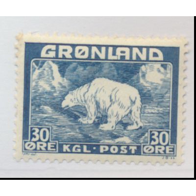 Greenland Stamp Scott #7, Mint Hinged