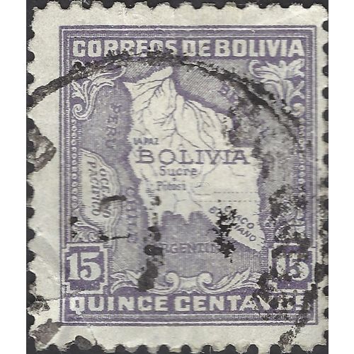 BOLIVIA, Map of Bolivia, violet 1931, 15c
