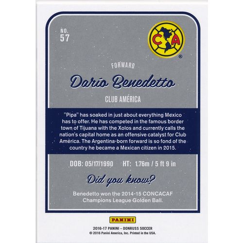 2016 Donruss Soccer 57 Dario Benedetto Club America