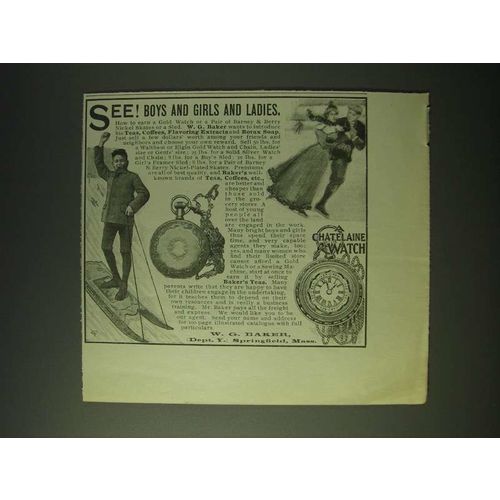 1900 W.G. Baker Teas, Coffeees, Flavoring Extracts and Borax Soap Ad