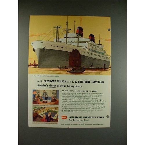 1948 American President Lines S.S. President Wilson Ad!