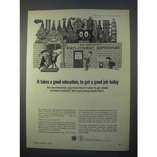 1966 Department of Labor Ad - Takes a Good Education