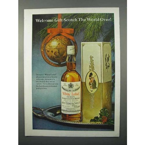 1966 Dewar's White Label Scotch Ad - Welcome Gift