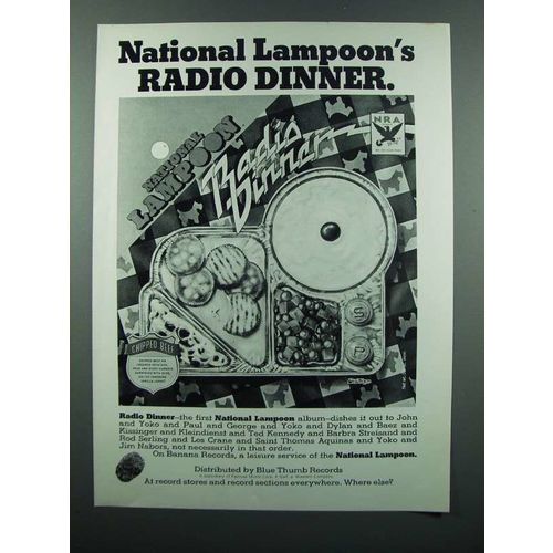 1972 National Lampoon's Radio Dinner Album Ad