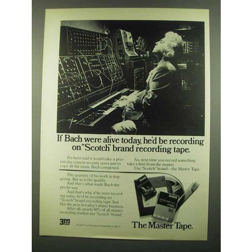 1974 3M Scotch Brand Recording Tape Ad - If Bach Alive