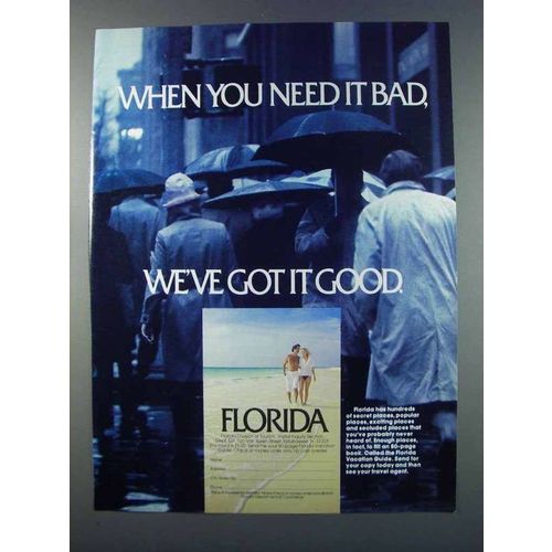 1981 Florida Tourism Ad - You Need it Bad