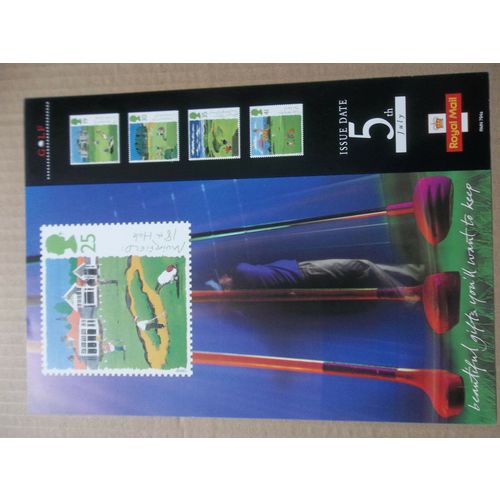 ROYAL MAIL A4 POST OFFICE POSTER 1994 GOLF MUIRFIELD TROON TURNBERRY COURSES