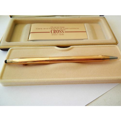 CROSS 14K ROSE GOLDFILLED BALL POINT PEN-MINT-CLASSIC CENTURY W CHASE FOB