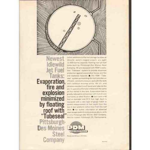 PITTSBURGH-DES MOINES STEEL COMPANY 1962 jet fuel tanks vintage ad