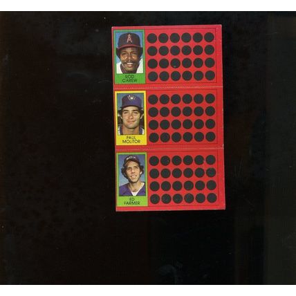 1981 Topps Baseball Scratch-Off ROD CAREW - PAUL MOLITOR - ED FARMER VG. cond