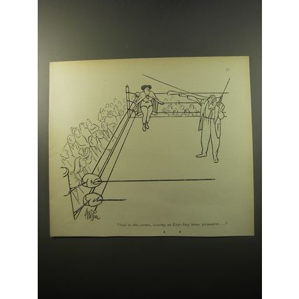 1950 Cartoon by George Price - in this corner, wearing an Ever-Stay Permanent