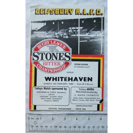 1989 programme Dewsbury v. Whitehaven