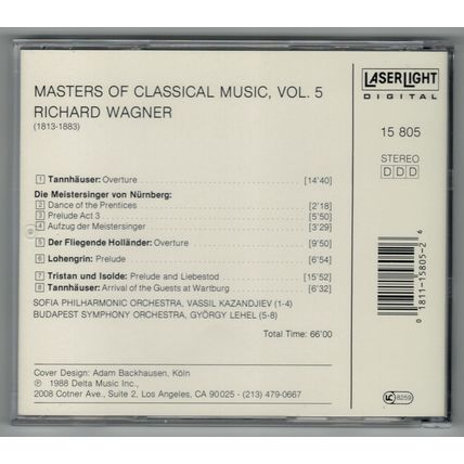 Masters of Classical Music Vol. 5 Wagner (CD) 1988 NEW