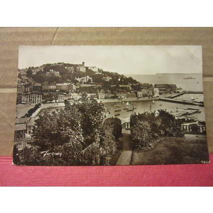 TORQUAY, DEVON used vintage postcard RP by F. H. Gibbs, 1928 pm /