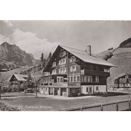 Engelberg Berghaus Hotel Switzerland RPC Postcard