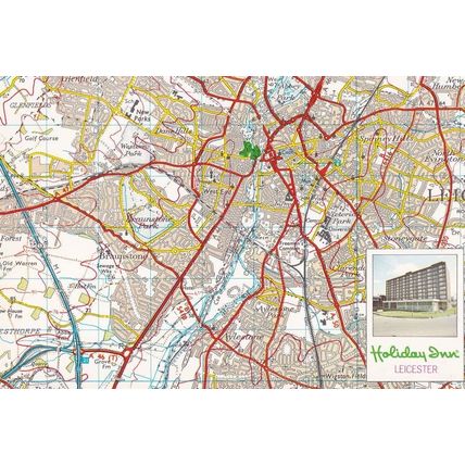 Holiday Inn Leicester Ordnance Survey Map Postcard