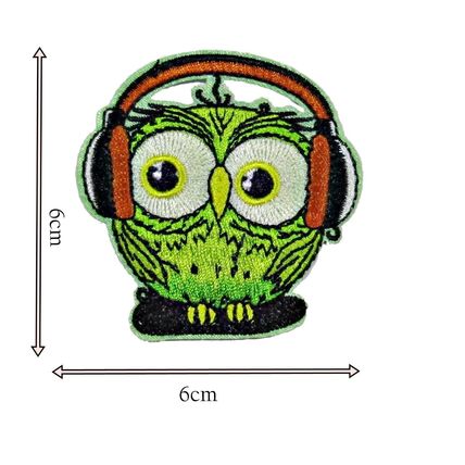 Cute Owl Patch Street Wise Iron On Cartoon Badge Patches Motif Embroidered P283