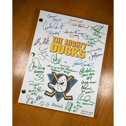The Mighty Ducks Trilogy Scripts Signed- Autograph Reprints- Hockey