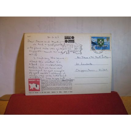 BOULEY BAY, JERSEY used postcard by John Hinde 1986 pm =
