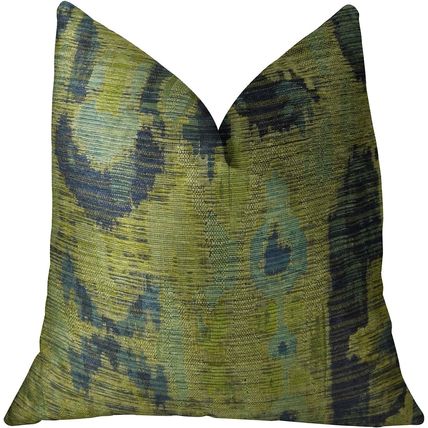 Plutus Bear Canyon Handmade Throw Pillow-18" x 18"-Green/Navy/Blue-NEW-FAST SHIP