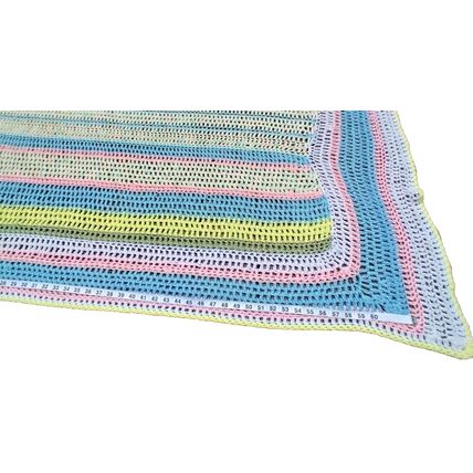 Crocheted Pastel Colored Baby Blanket Large 50" x 70" Bed Chair Lap Cover