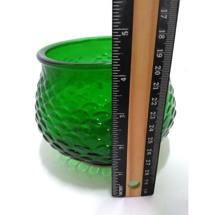 Vintage E O Brody Pot Bowl Vase - Fish Scale Textured Emerald Green Glass