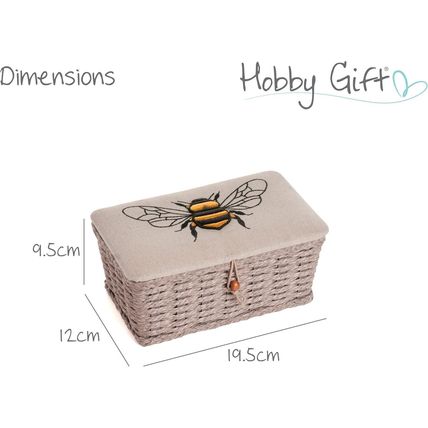HobbyGift Small Sewing Box - Woven Basket - Linen Bee